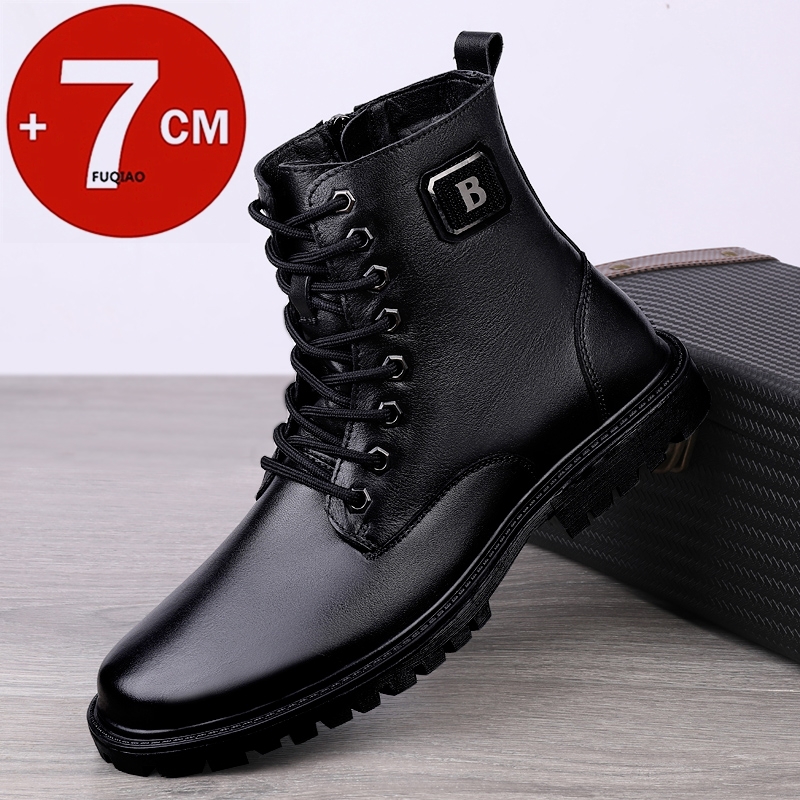 Men'S Shoes Cole Haan - Men's Genuine Leather Elevator Boots Winter