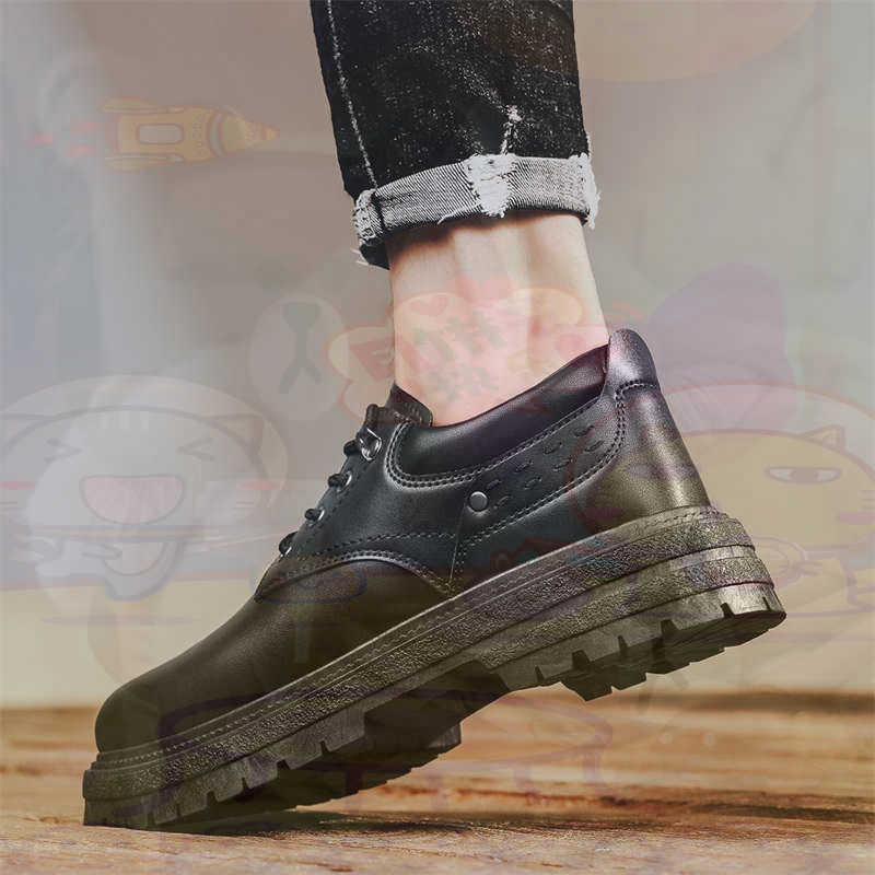 Men Shoes Uk - Dark Natural Leather Fashion Trainers Tennis