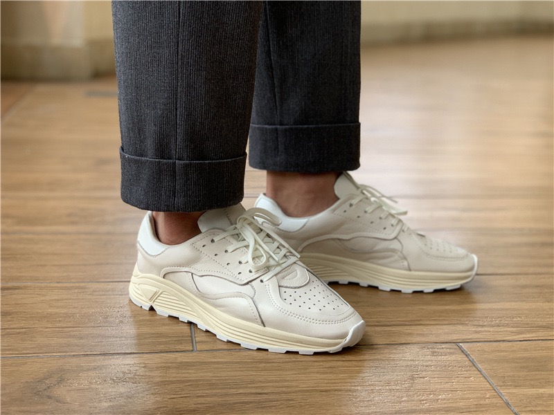 Men'S Shoes Qn - Round-toe Lace-up Casual White Thick-soled Men’s