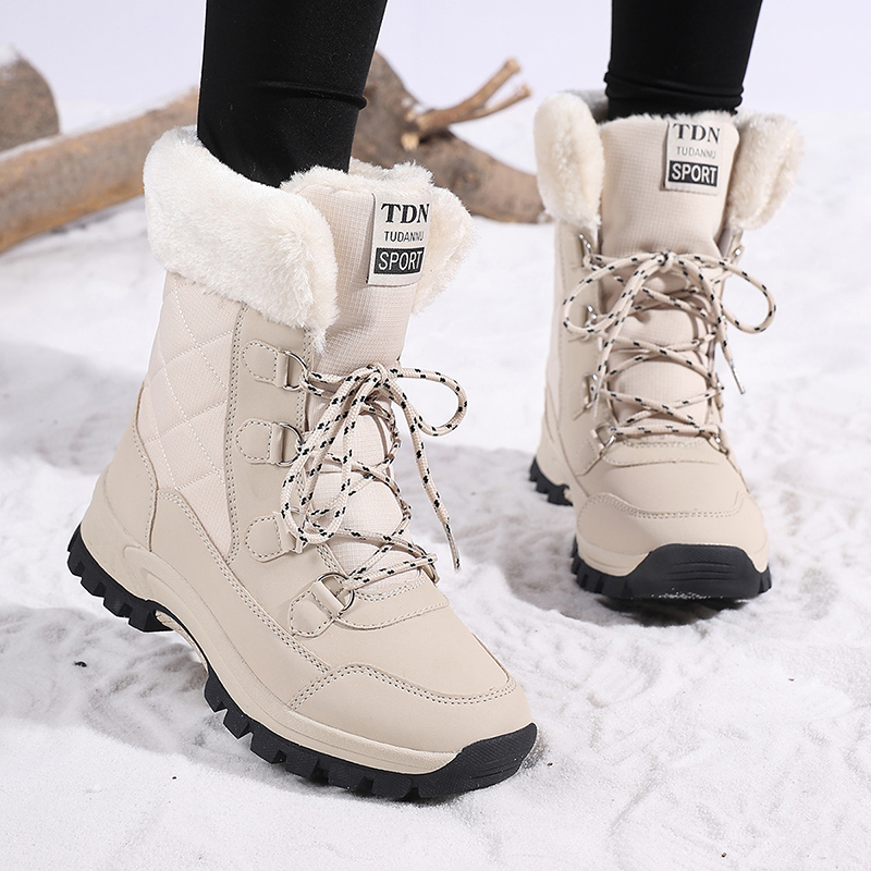 Hiking Boot Waterproof - Winter Women Snow Boots Waterproof Leather