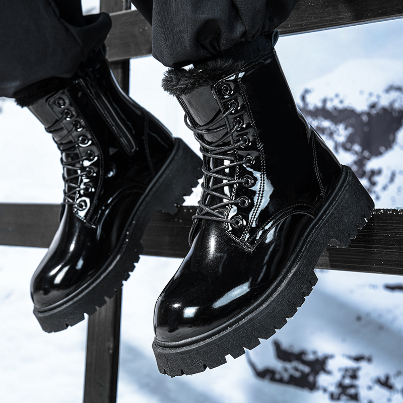 Men's warm plush high-top boot - Men'S Shoes For Work 评论和价格