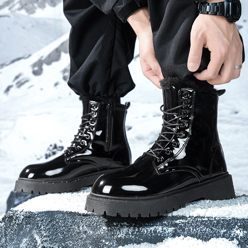 Men's warm plush high-top boot - Men'S Shoes For Work 评论和价格