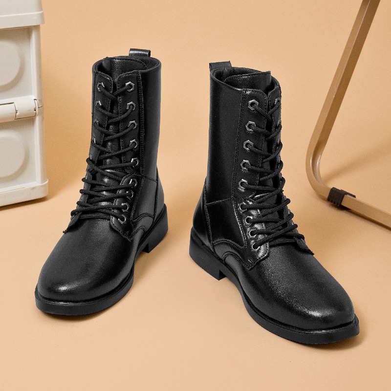 High-top Leather Boots Outdoor - Men'S Shoes For Work 评论和价格