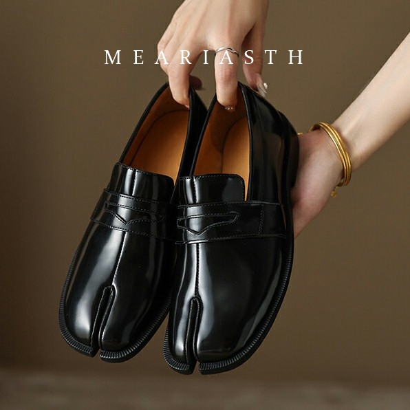 black Tabi Shoes Split Toe Pat - Men'S Shoes Qn 评论和价格