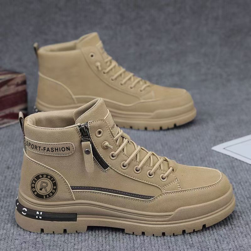 Men Retro High Top Work Boots  - Men'S Shoes For Work 评论和价格