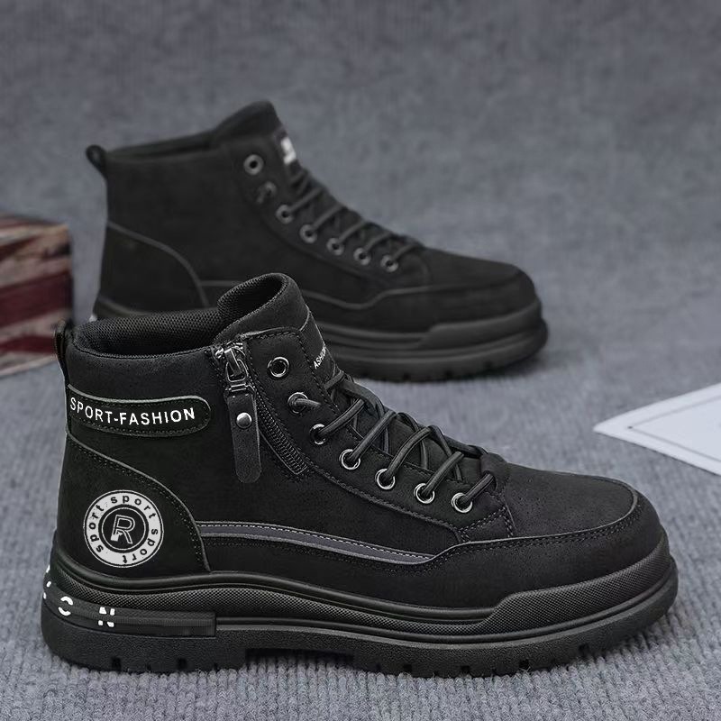 Men Retro High Top Work Boots  - Men'S Shoes For Work 评论和价格