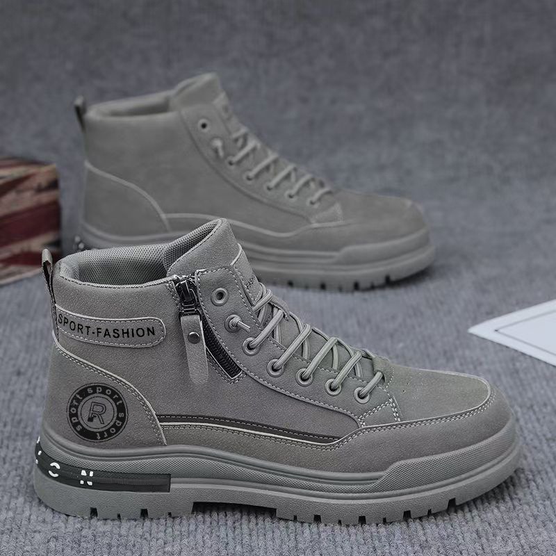Men Retro High Top Work Boots  - Men'S Shoes For Work 评论和价格