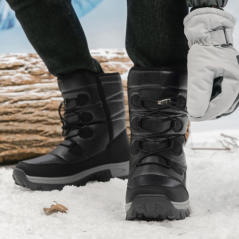New Warm Men Plush Snow Boots  - Hiking Boot Waterproof 评论和价格