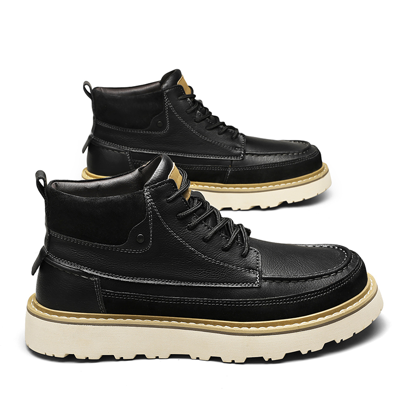Men Brown Fleece Lined Warm Hi - Men'S Shoes For Work 评论和价格