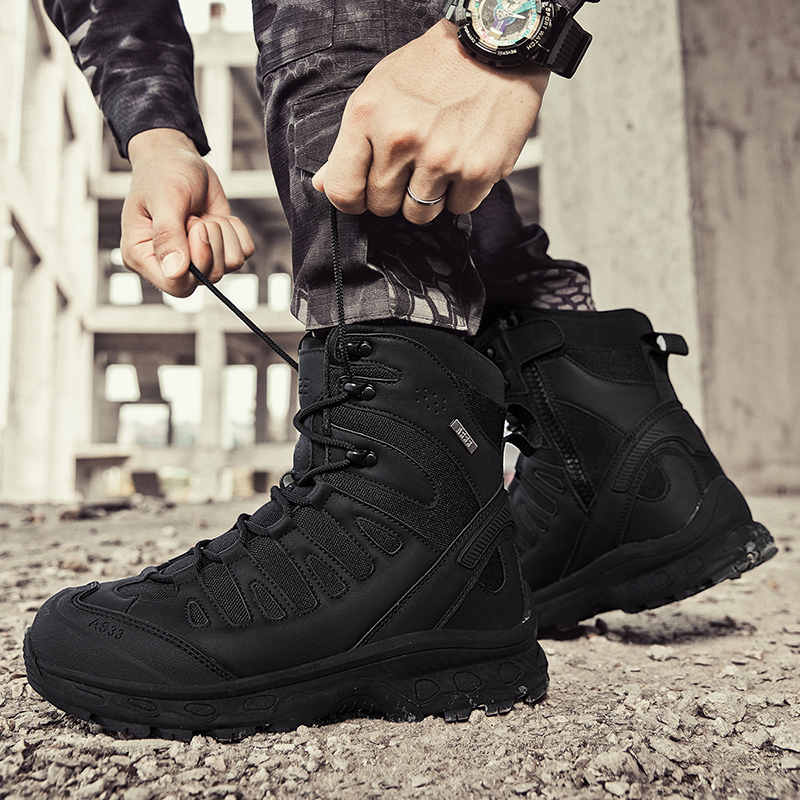 Men Tactical Boots Lace Up Bra - Men'S Shoes For Work 评论和价格