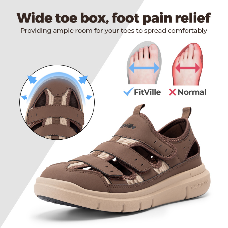 Summer Men'S Sandals Widened D - Men'S Shoes For Plantar Fasciitis 评论和价格