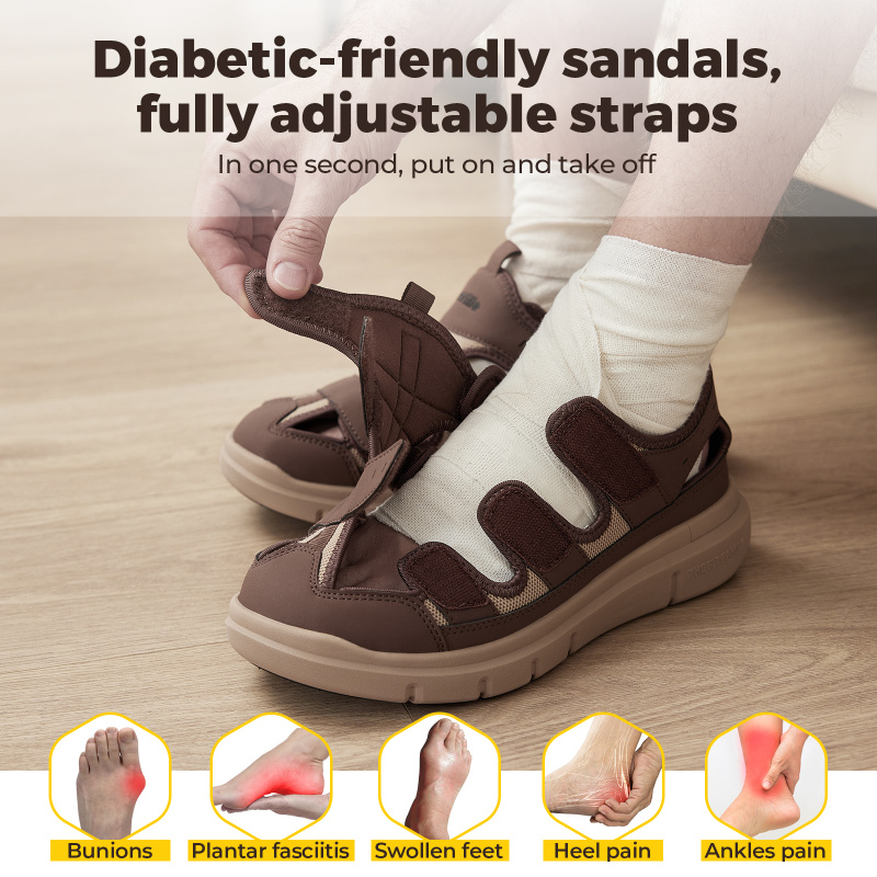 Summer Men'S Sandals Widened D - Men'S Shoes For Plantar Fasciitis 评论和价格
